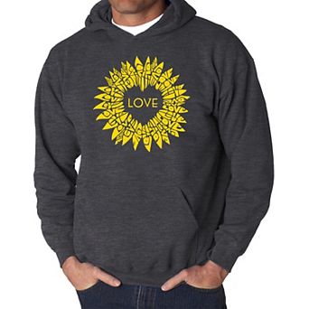 Sunflower Love - Men's Word Art Hooded Sweatshirt