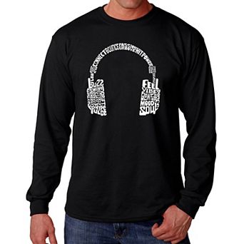 Mood Headphones - Men's Word Art Long Sleeve T-Shirt