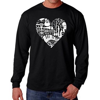 Musical Instrument Heart - Men's Word Art Long Sleeve T-Shirt