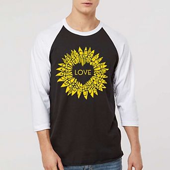 Sunflower Love - Men's Raglan Baseball Word Art T-Shirt