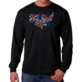 USA Fireworks - Men's Word Art Long Sleeve T-Shirt