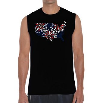 USA Fireworks - Men's Word Art Sleeveless T-Shirt