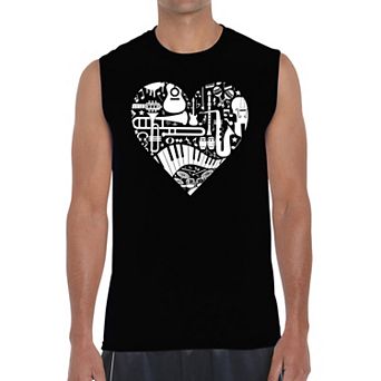 Musical Instrument Heart - Men's Word Art Sleeveless T-Shirt