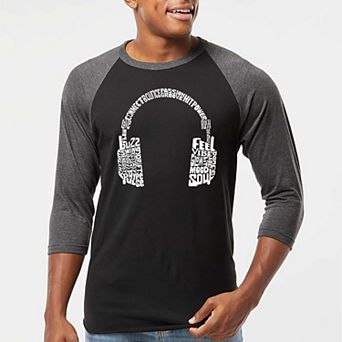 Mood Headphones - Men's Raglan Baseball Word Art T-Shirt