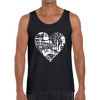 Musical Instrument Heart - Men's Word Art Tank Top