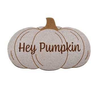 Hey Pumpkin Shaped Doormat