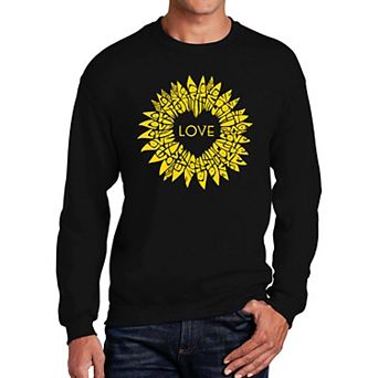 Sunflower Love - Men's Word Art Crewneck Sweatshirt