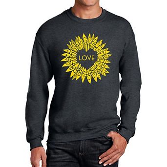 Sunflower Love - Men's Word Art Crewneck Sweatshirt