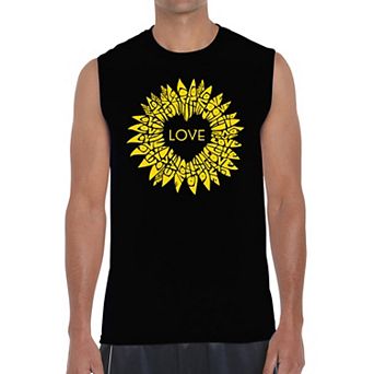 Sunflower Love - Men's Word Art Sleeveless T-Shirt