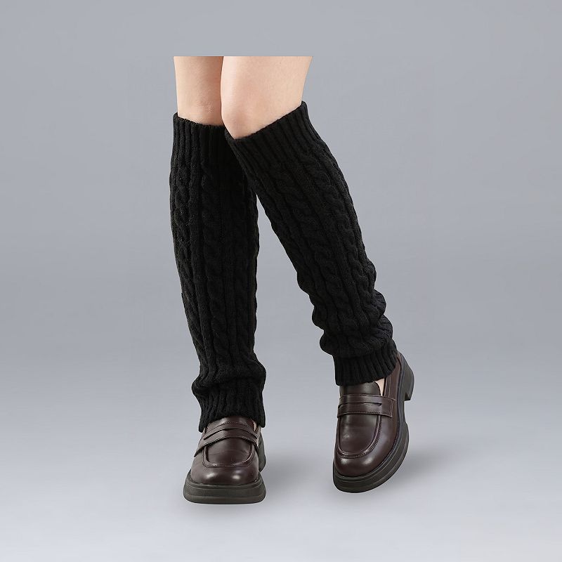 Women's Simply Vera Vera Wang Cable Knit Legwarmers, Black