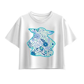 Girls 7-16 Star Wars The Mandalorian Grogu Floral Boxy Tee