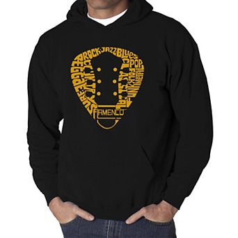 Guitar Pick Genres - Men's Word Art Hooded Sweatshirt