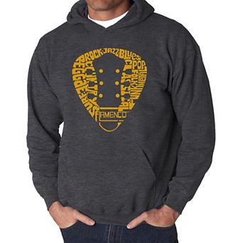 Guitar Pick Genres - Men's Word Art Hooded Sweatshirt