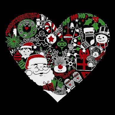 Christmas Themed Heart - Men's Word Art Hooded Sweatshirt