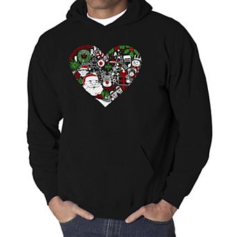 Christmas Themed Heart - Men's Word Art Hooded Sweatshirt