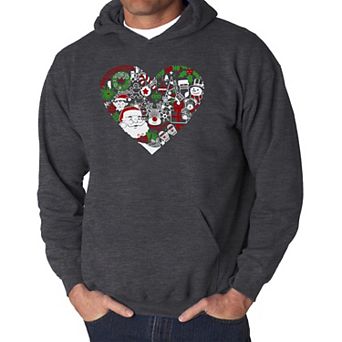 Christmas Themed Heart - Men's Word Art Hooded Sweatshirt