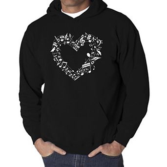 Sheet Music Heart - Men's Word Art Hooded Sweatshirt
