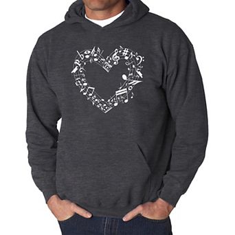 Sheet Music Heart - Men's Word Art Hooded Sweatshirt