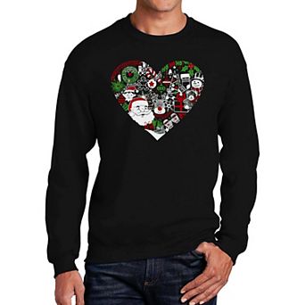 Christmas Themed Heart - Men's Word Art Crewneck Sweatshirt