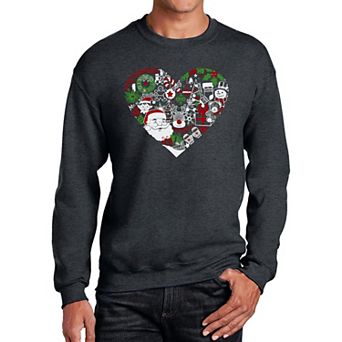 Christmas Themed Heart - Men's Word Art Crewneck Sweatshirt