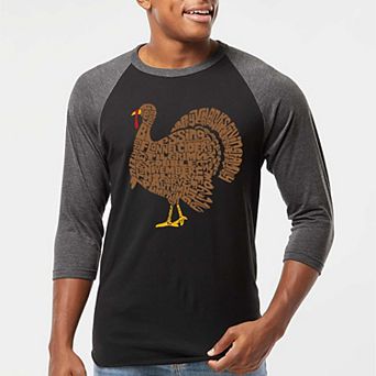 Thankgiving Turkey - Men's Raglan Baseball Word Art T-Shirt