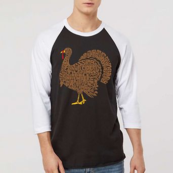 Thankgiving Turkey - Men's Raglan Baseball Word Art T-Shirt