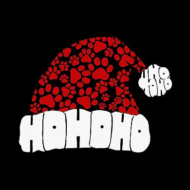 Paw Print Santa Hat - Men's Word Art Hooded Sweatshirt