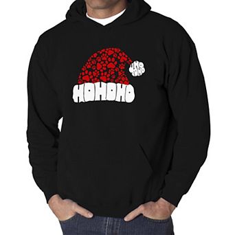 Paw Print Santa Hat - Men's Word Art Hooded Sweatshirt