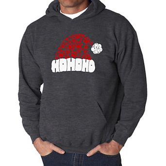 Paw Print Santa Hat - Men's Word Art Hooded Sweatshirt
