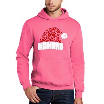 Paw Print Santa Hat - Men's Word Art Hooded Sweatshirt