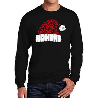 Paw Print Santa Hat - Men's Word Art Crewneck Sweatshirt