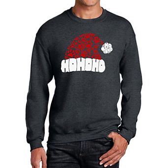 Paw Print Santa Hat - Men's Word Art Crewneck Sweatshirt