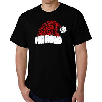 Paw Print Santa Hat - Men's Word Art T-Shirt
