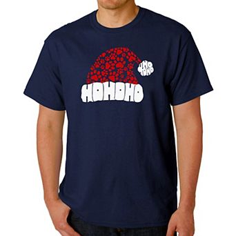 Paw Print Santa Hat - Men's Word Art T-Shirt