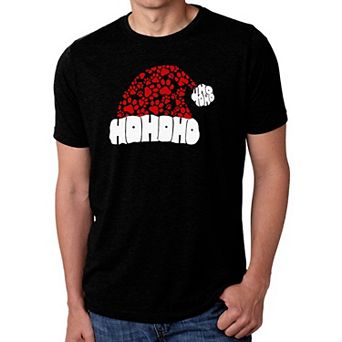 Paw Print Santa Hat - Men's Premium Blend Word Art T-Shirt