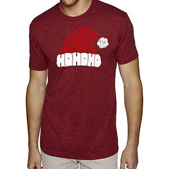 Paw Print Santa Hat - Men's Premium Blend Word Art T-Shirt