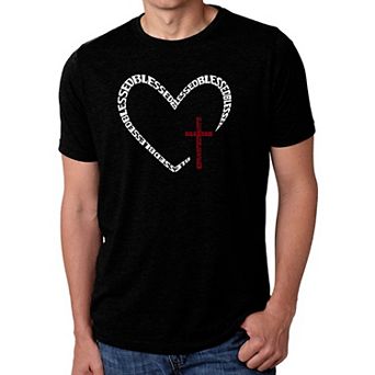 Blessed Heart - Men's Premium Blend Word Art T-Shirt