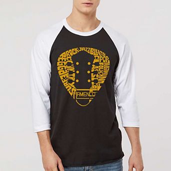 Guitar Pick Genres - Men's Raglan Baseball Word Art T-Shirt