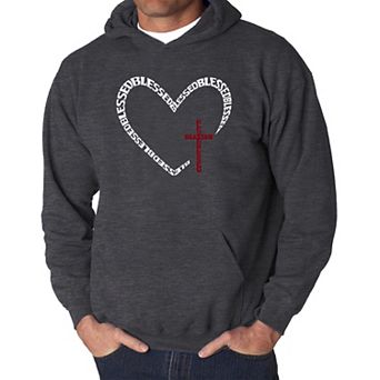 Blessed Heart - Men's Word Art Hooded Sweatshirt