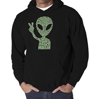 Peace Alien - Men's Word Art Hooded Sweatshirt