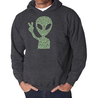 Peace Alien - Men's Word Art Hooded Sweatshirt