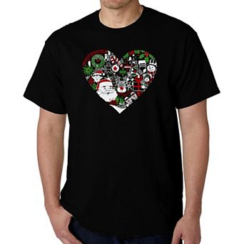 Christmas Themed Heart - Men's Word Art T-Shirt