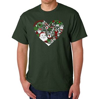 Christmas Themed Heart - Men's Word Art T-Shirt