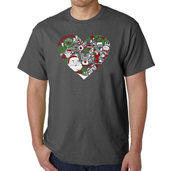 Christmas Themed Heart - Men's Word Art T-Shirt