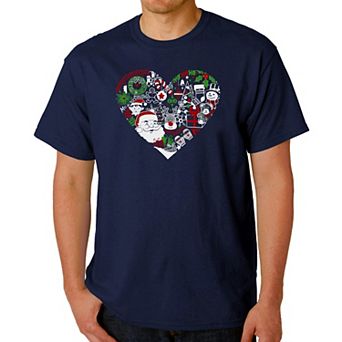 Christmas Themed Heart - Men's Word Art T-Shirt