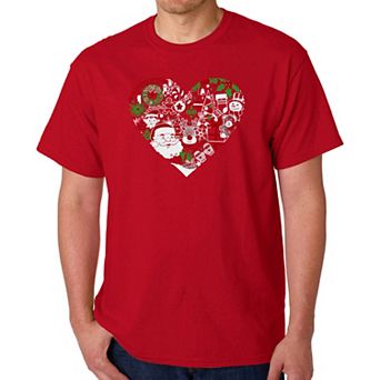 Christmas Themed Heart - Men's Word Art T-Shirt