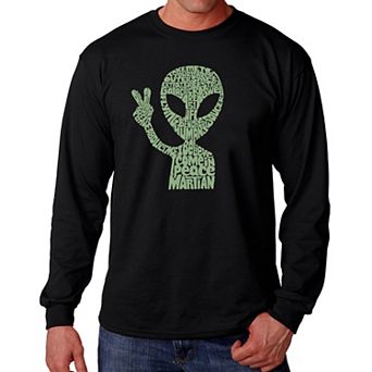 Peace Alien - Men's Word Art Long Sleeve T-Shirt