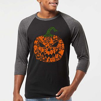 Halloween Pumpkin - Men's Raglan Baseball Word Art T-Shirt
