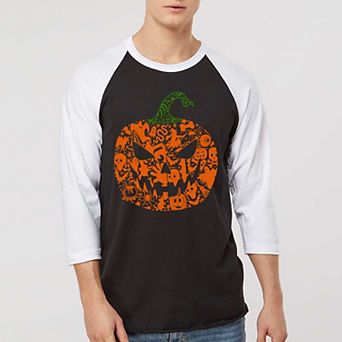 Halloween Pumpkin - Men's Raglan Baseball Word Art T-Shirt