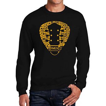 Guitar Pick Genres - Men's Word Art Crewneck Sweatshirt